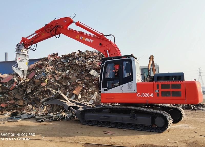 BONNY New CJ320-8 32ton Crawler Hydraulic Dismantling Machine for Scrap Cars Waste Automobile Scrapped Vehicle