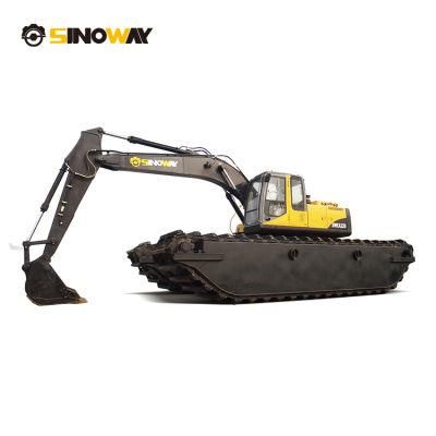 Custom Swamp Buggy Excavator Price 30 Ton Crawler Marsh Buggy Excavator with Floating Tank Amphibious Pontoon for Sale