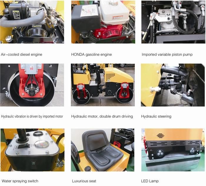 Hydraulic Double Drum Vbratory Road Roller Tandem Road Compactor Roller Fyl-890