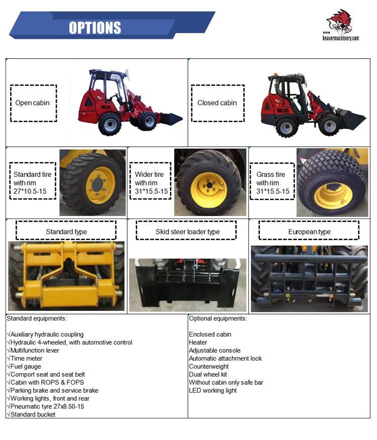 China Hot Sale Mini Articulated Loader Radlader Small Wheel Loader Construction Equipment with Cheap Price