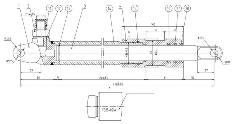 Agricultural Machines Hydraulic Cylinder Chinese Manufacturer