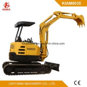 Kima Brand Km8035 Zero Swing Hydraulic Excavator with Swing Boom 3.5 Ton