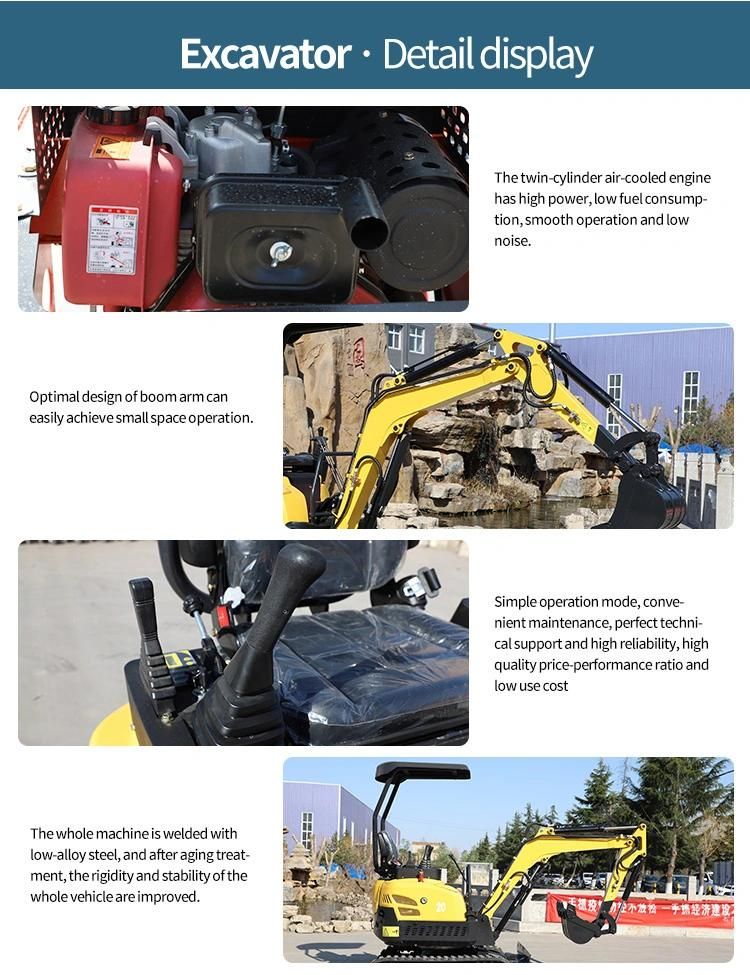 Small Project Used 360 Degree Rotation Mini Excavator with Yanmar Engine