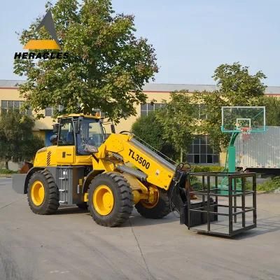 Large Telescopic Loader with Working Platform for Construction Project