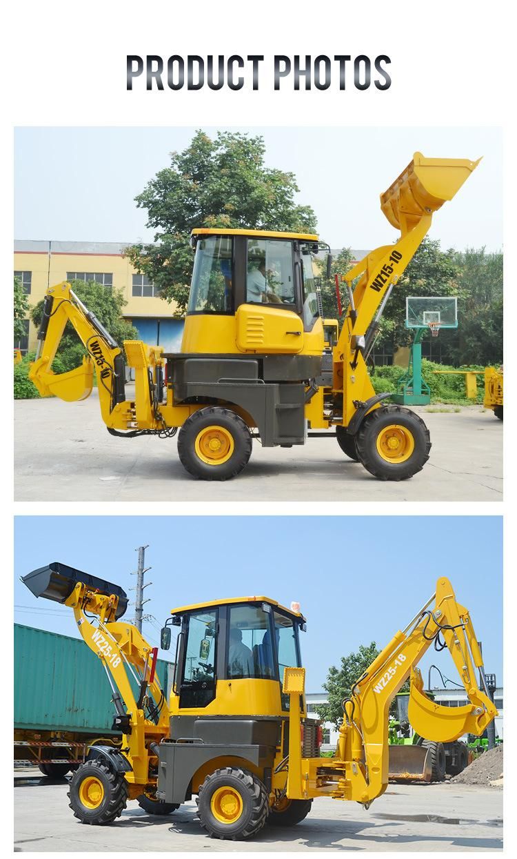Huaya China Accept Customized New Backhoe Excavator Loader with Cab Mini Articulated Wheel Loader Front End Loader Price Farm Garden 4X4 Wheel Drive Compact