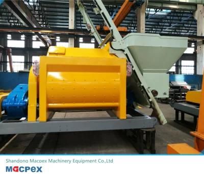 Hydraulic Discharge Function Twin Shaft Concrete Mixer with Skip Hopper