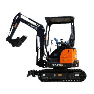 Shanding Factory Direct Recommended 2t Mini Small Excavator Digger Crawler with Variable Frame and Retractable Track SD20u