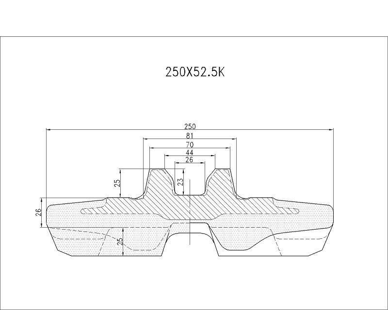 250mm Wide Rubber Track Excavator Spare Parts