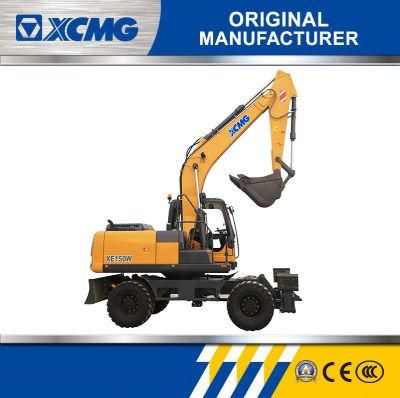 XCMG Official Xe150W Semi-Autonomous Wheeled Excavator Price for Sale