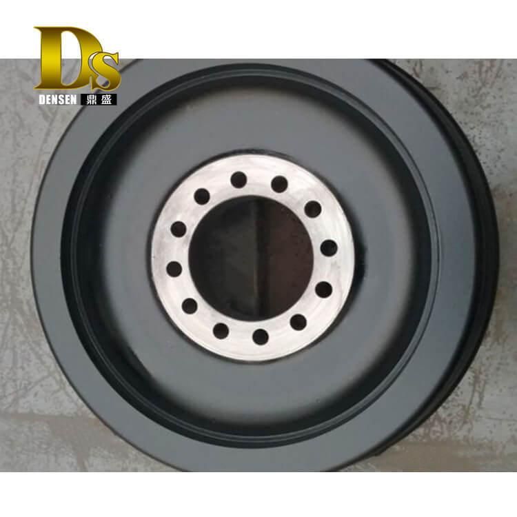 Densen Customized Alloy Steel Super Large Hot Forging Crane Wheels, Crane Rail Wheels, Train Wheels for Sale