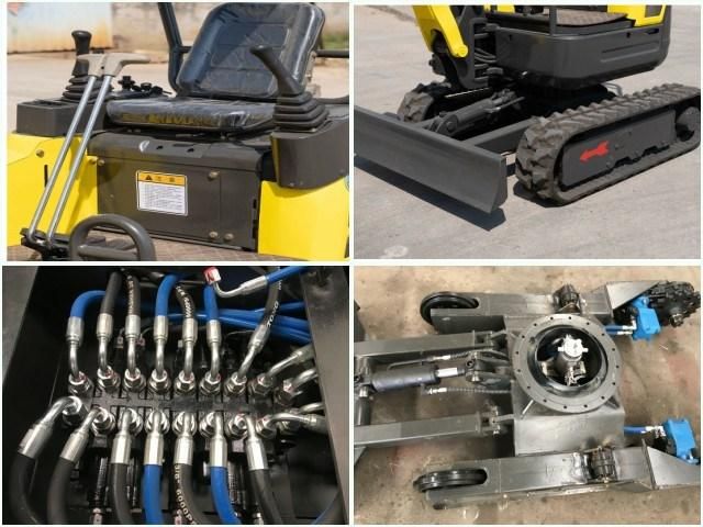 China Mini Excavator 1.8t Small Digger Excavator Earth Moving Machinery with Rubber Track