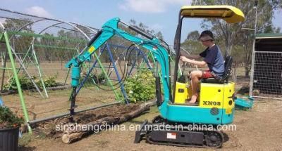 800kg Small Digger Crawler Excavator with Auger Attachments Xn08