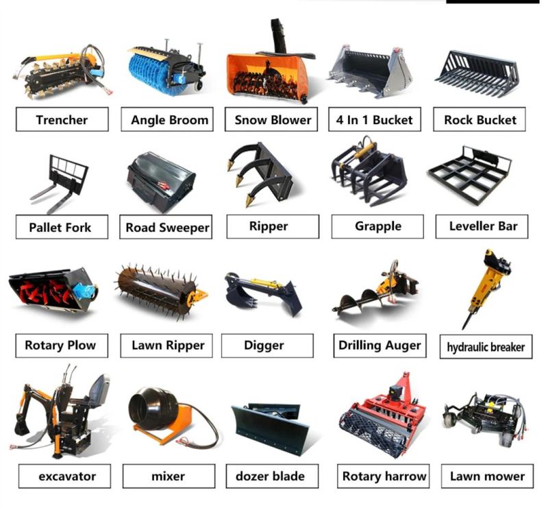 Petrol Engine Mini Skid Steer Wheel Loader for Household