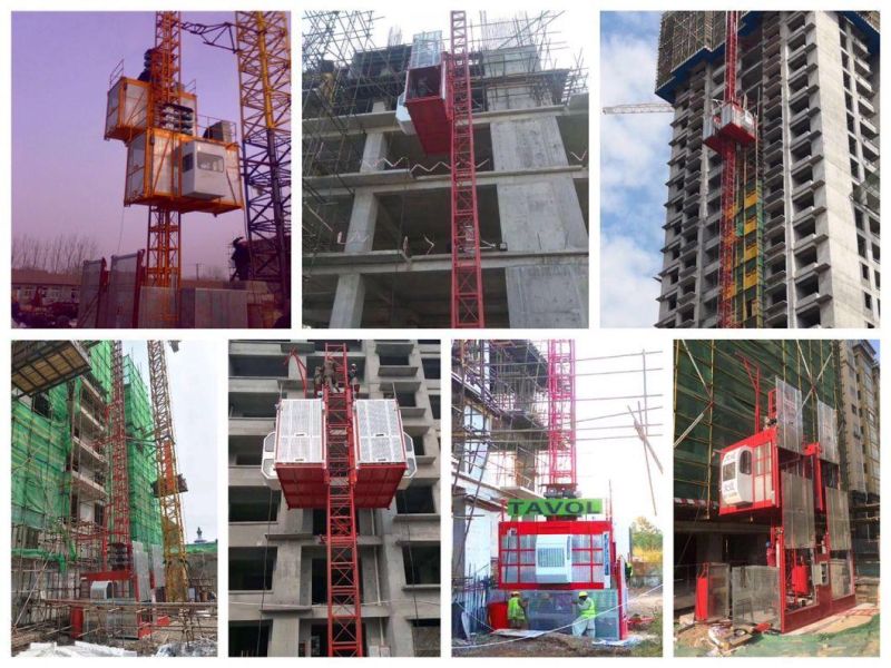 Ss100/100 1ton Double Cage Material Hoist for Construction