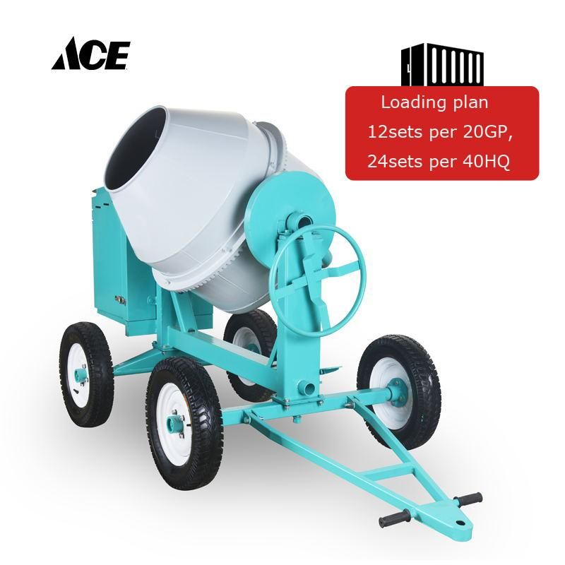 4-5m3/H 350L Honda Gasoline Concrete Mixer 4 Wheels