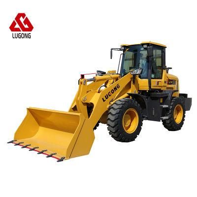 Lugong ISO CE Small Mini Awd Front End Loaders 2.2ton Wheel Loaders with Attachments
