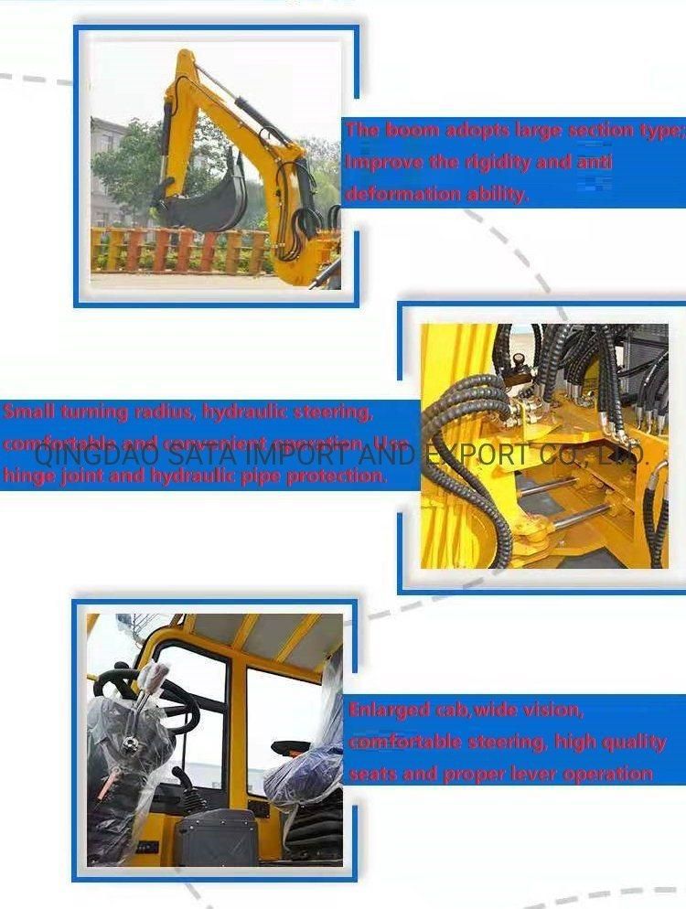 High Quality 4 Wheel Drive Backhoe Loader Digger Machine