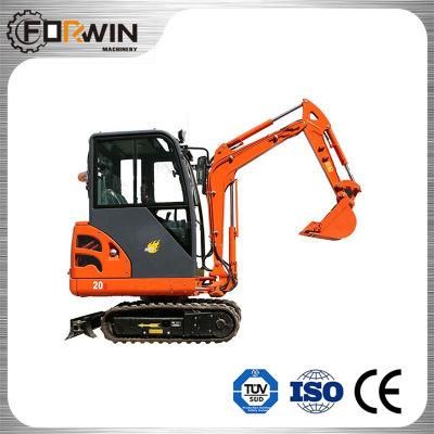 China High Standard 2 T Small Backhoe Digger Fw20b Mini Hydraulic Pump Rubber Crawler Track Excavators Cheap Price for Sale