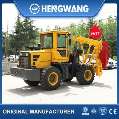 Wheel Type Guardrail Piling Machine Road Fence Post Pile Driver