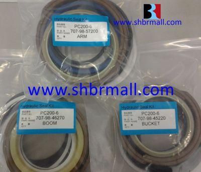 PC200-6 Komatsu Hydraulic Complete Cylinder &amp; Control Valve/Main Hydraulic Pump Seal Kits/707-98-57200, 707-98-46270, 707-98-45220