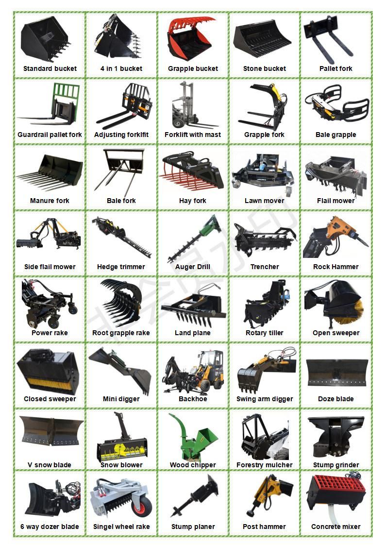 Wheel Loader Attachments for Various Usage Construction, Farming, Gardening, etc.