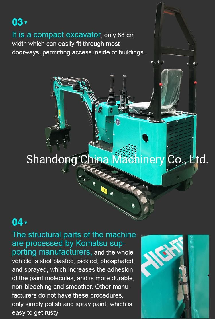 1 T Small Garden Digging Machine/Mini Excavator/Crawler Excavator/Small Digger with Profective Structure