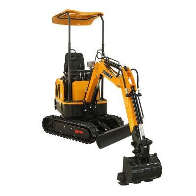 1 Ton Mini Crawler Digger Excavator Mini Digging Machine with Canopy and Bucket