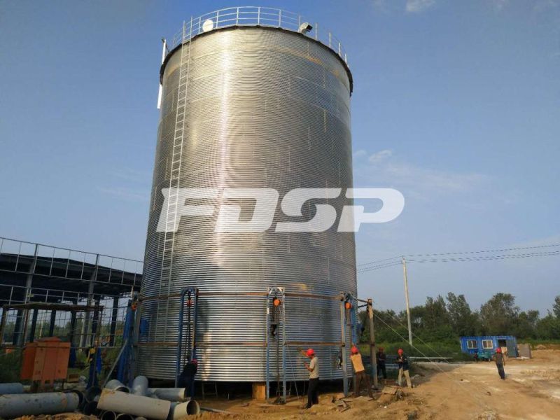 350G/M2 Galvanized Steel Silo 500t 1000t Grain Silos Factory