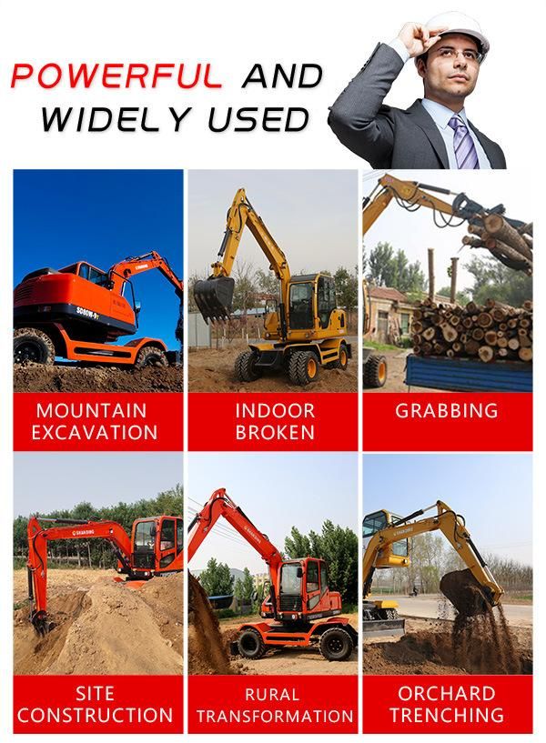 China Mini Wheel Excavator (SD135W cheap) Price for Sale