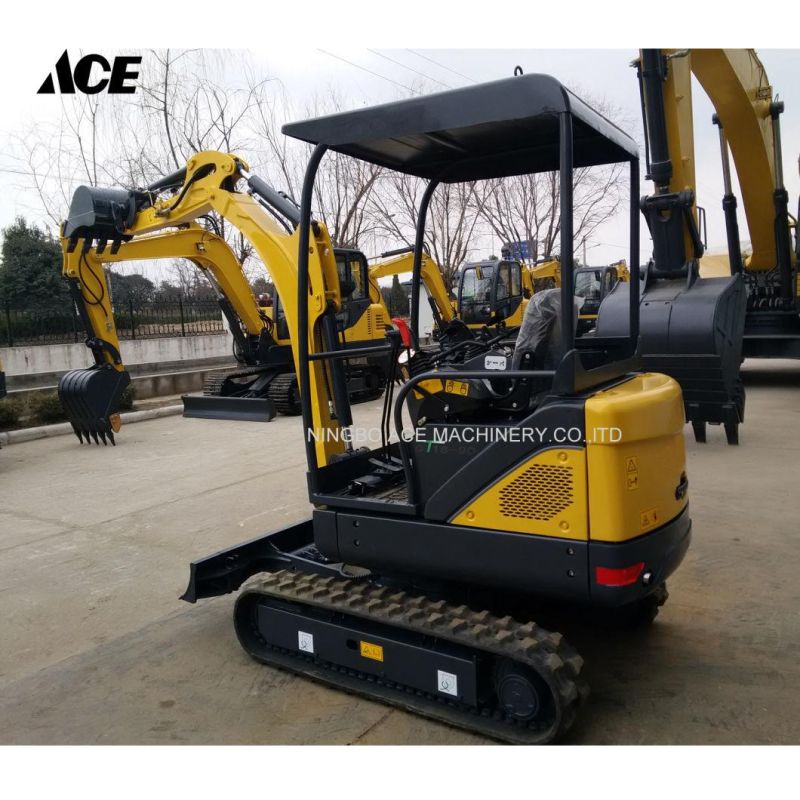 Rubber Track Crawler Excavator Mini Excavator 1.8t Farm Digging Machine for Sale