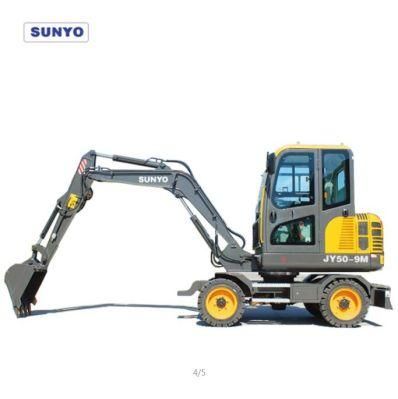 Sunyo Wheel Excavator Jy50-9m Model Mini Kind Hyraulic Excavators, Backhoe Loader.