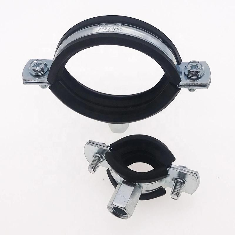 Manufacturer Rubber-Metal Steel Hose Clamp with Rubber for Pipeline