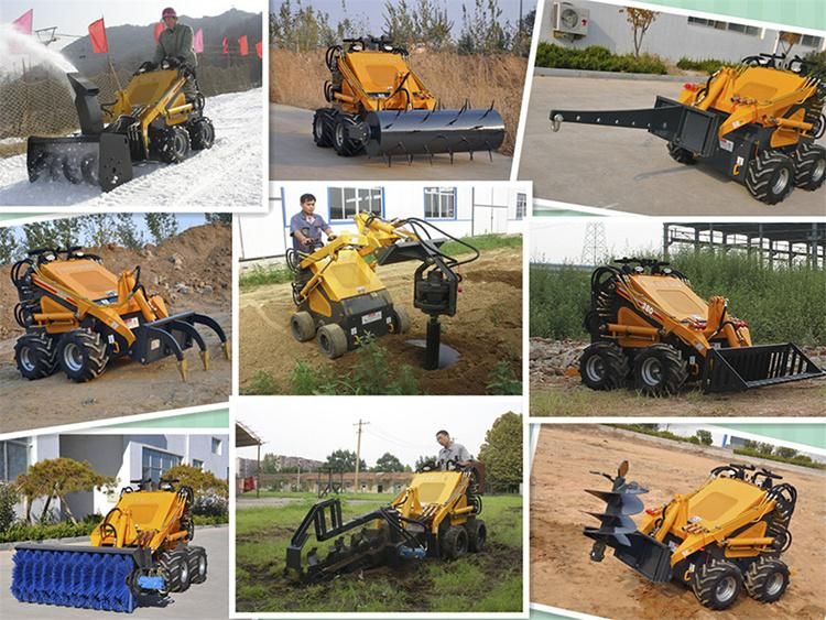 2022first Product Small Skid Steer Front End Loader with Bucket Mini Skid Steer Loader Attachment Skidsteer Bagger Mini