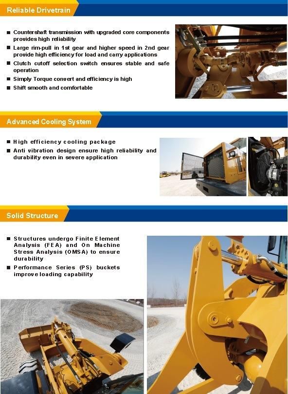 S. E. M Wheel Loader 3ton 636D Hydraulic Front Wheel Loader Price