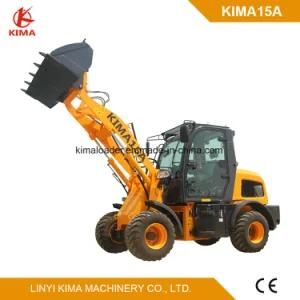 Kima 1.5 Ton Ce Small Loader with Rops/Fops Cabin Kima15A Full View Cabin