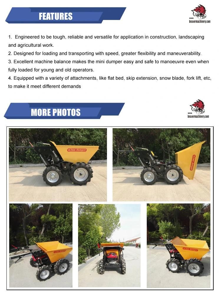 Hot Sale 250kg Mini Dumper Truck for Farming