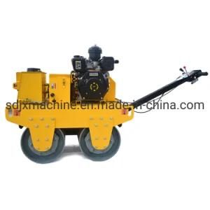Compact CE Certificated Vibratory Roller / Double Drum Walk Behind Mini Road Roller Machine