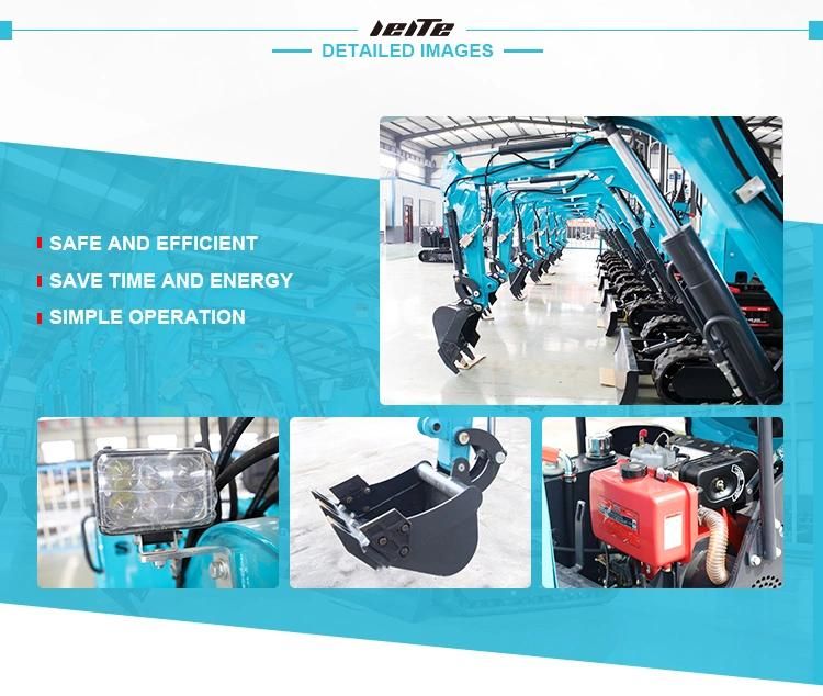 Hydraulic Mini Crawler Excavator 1 Ton Small Digger Construction Machine with Accessories Digger for Gardening