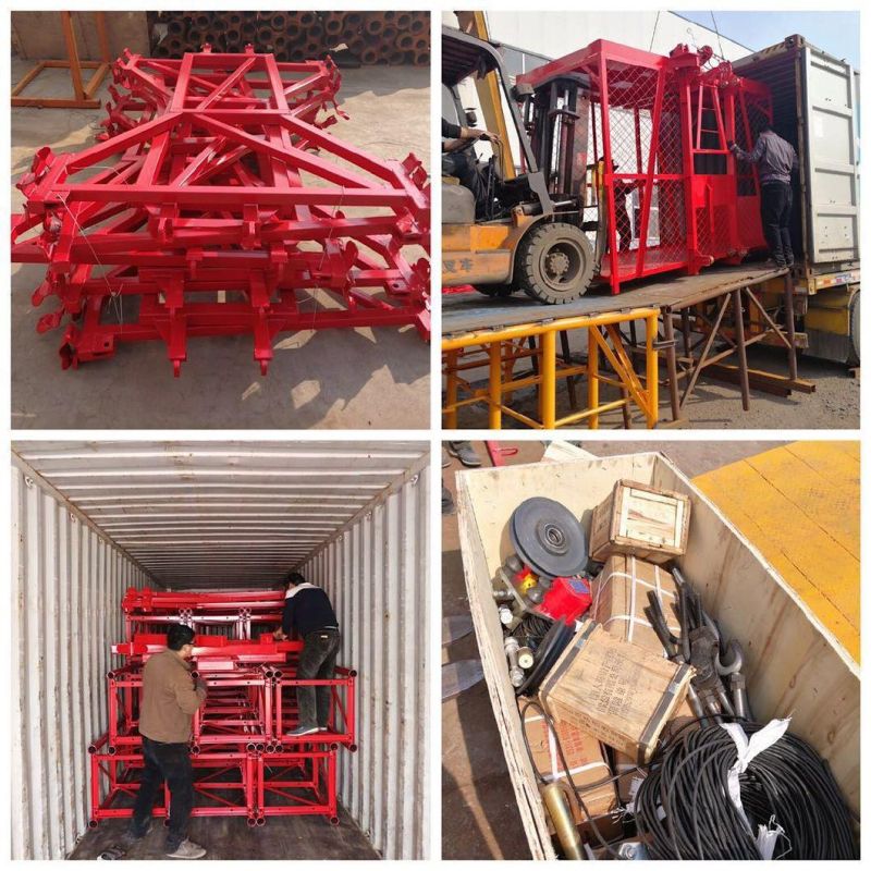 Ss100/100 1ton Double Cage Material Hoist for Construction