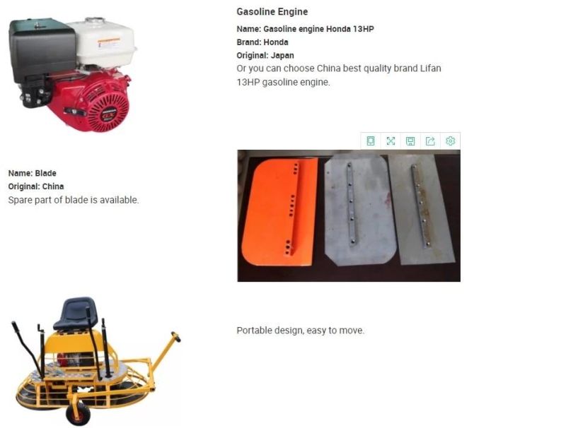 Hydraulic Ride on Concrete Power Trowel Leveling Machine