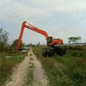 Custom Swamp Buggy Excavator Price 20 Ton Crawler Marsh Buggy Excavator with Floating Tank Amphibious Pontoon for Sale