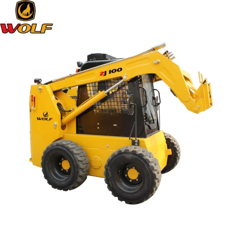 China Wolf Mini New Zj60 Model Wheel Skid Steer Loader with CE