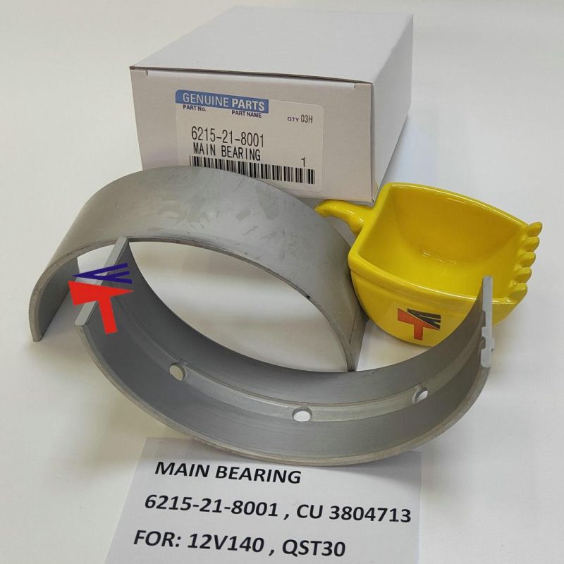 Machinery Engine Main Bearing 3804713 6215-21-8001 for Engine 12V140 Qst30 Dump Truck HD785-3 HD785-5 HD985-3 HD985-5