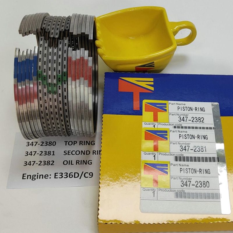 High Quality Diesel Engine Mechanical Parts Piston Ring 347-2381 347-2382 347-2380 for Excavator E336D Buildozer D7r D6r Engine C9 Generator Set