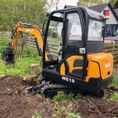 New Wolf Euro5/EPA Engine We18 Mini Digger on Tracks 1800kg Mini Excavator/Digger/Bagger Crawler