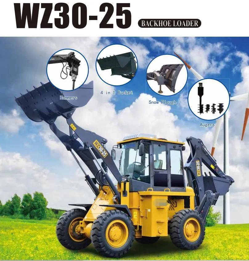 Backhoe Loader Wheel Loader with Digging Attachment