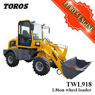 China Small Mini Wheel Loader with Pallet Fork for Europen Market with Euro 5 Engine