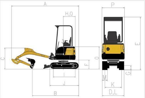CE EPA China 1ton Crawler Backhoe Mini Excavator Digger Machine for Sale