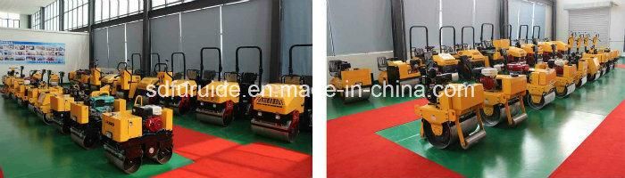 Water Cooled Diesel Engine Walk Behind Tandem Drum Vibratory Roller for Sale