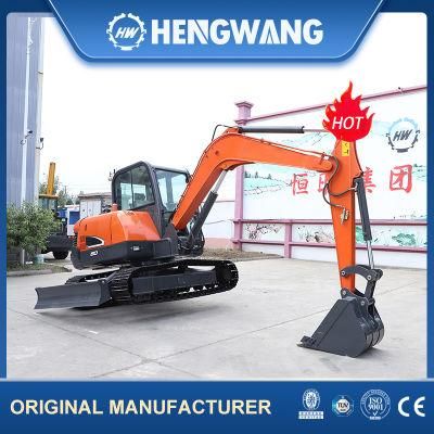 Factory Supply Hw-60 Crawler Backhoe Excavator with Bulldozer